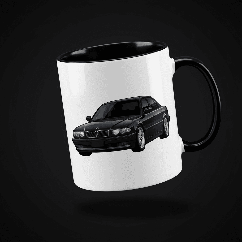 BMW E38 TASSE MIT MOTIV – BLACK. EDITION